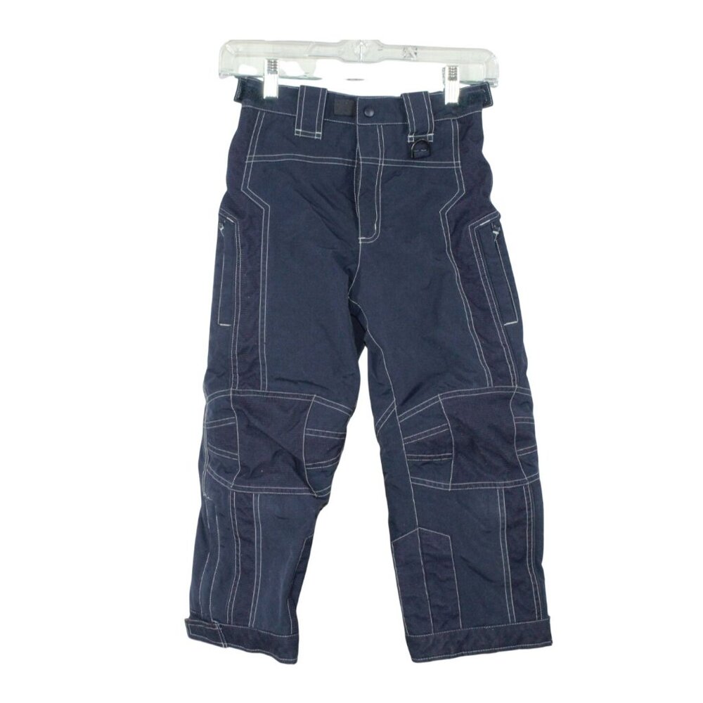 LL Bean Waterproof Nylon Insulated Navy Blue Snow Pants Size 6X-7